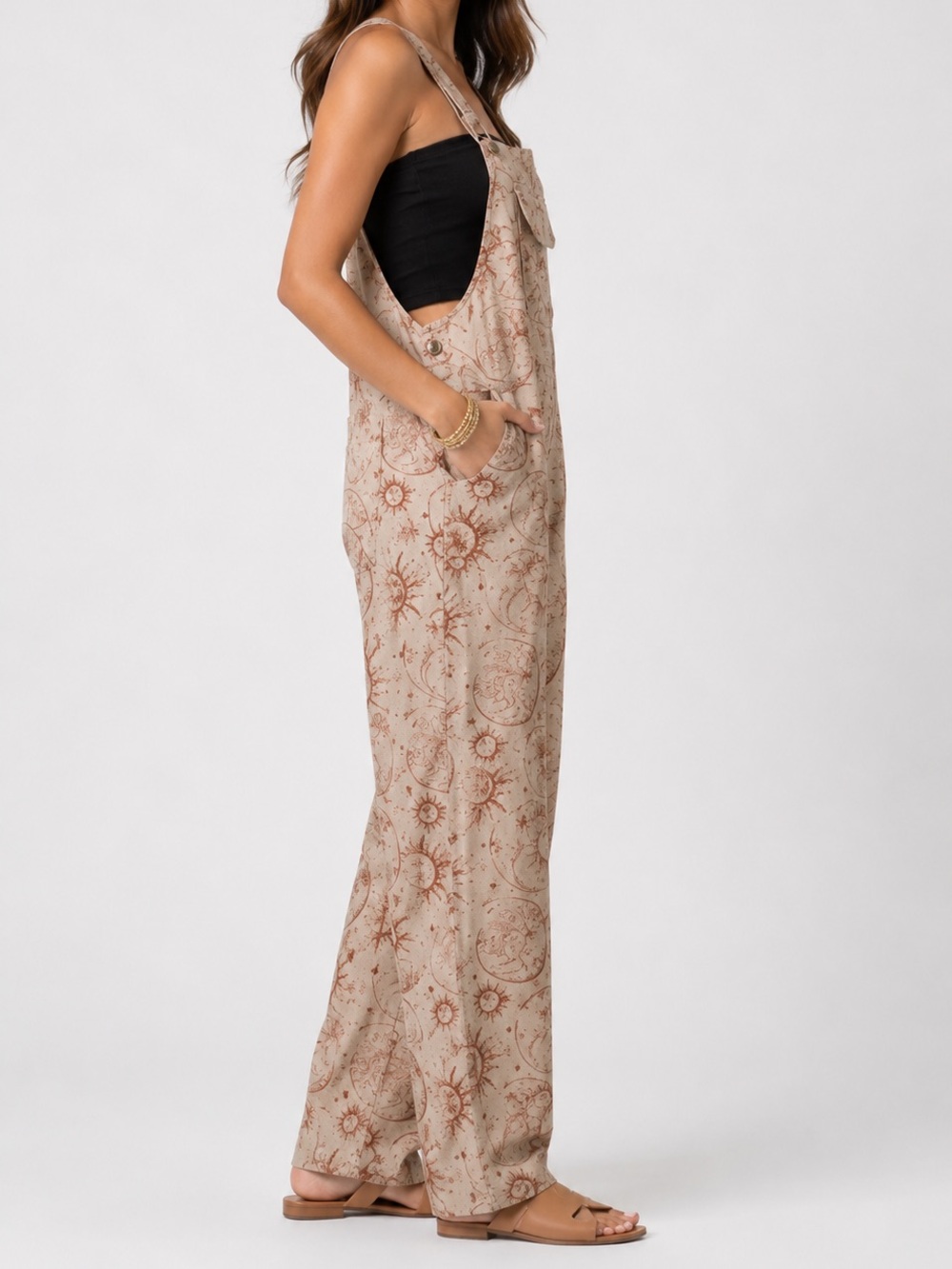 Boho Sun & Moon Beige Print Jumper - Medium - Picture 4 of 6
